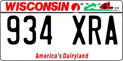 WI license plate 934XRA