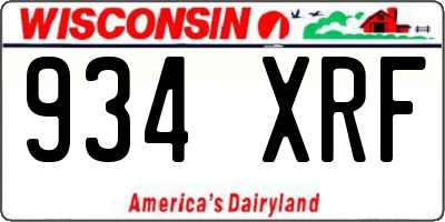 WI license plate 934XRF