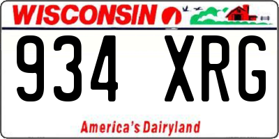 WI license plate 934XRG