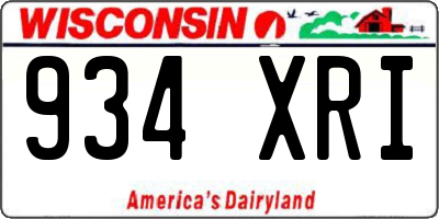WI license plate 934XRI