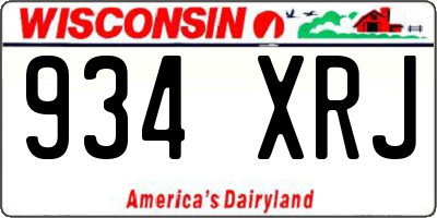 WI license plate 934XRJ