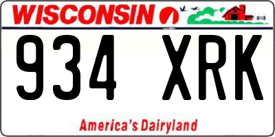 WI license plate 934XRK