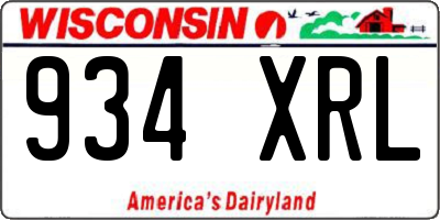 WI license plate 934XRL