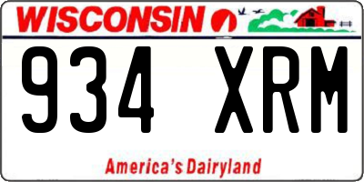 WI license plate 934XRM