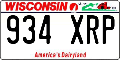 WI license plate 934XRP