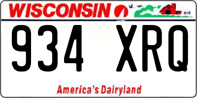 WI license plate 934XRQ
