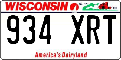 WI license plate 934XRT