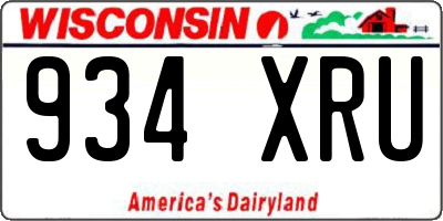 WI license plate 934XRU
