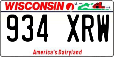 WI license plate 934XRW