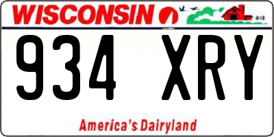 WI license plate 934XRY