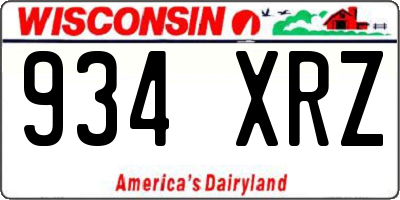 WI license plate 934XRZ