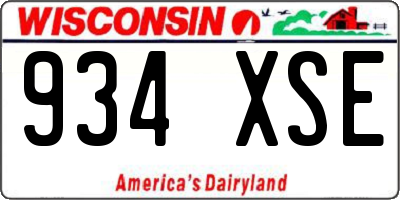 WI license plate 934XSE