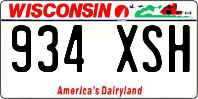 WI license plate 934XSH
