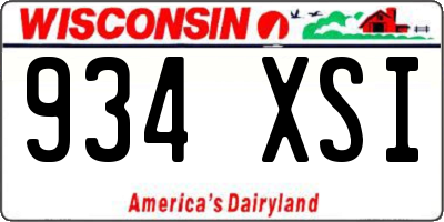 WI license plate 934XSI