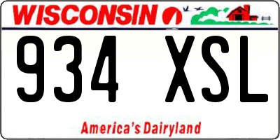 WI license plate 934XSL