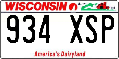 WI license plate 934XSP