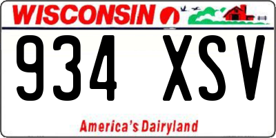 WI license plate 934XSV