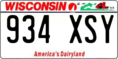 WI license plate 934XSY
