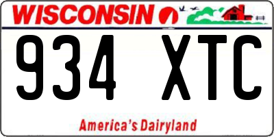 WI license plate 934XTC