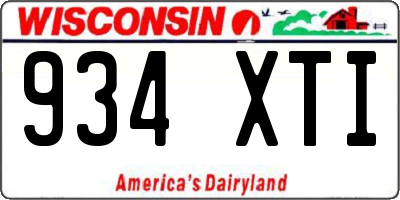 WI license plate 934XTI