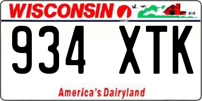 WI license plate 934XTK