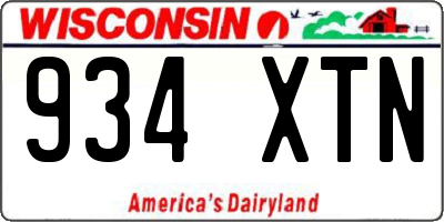 WI license plate 934XTN