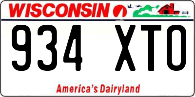 WI license plate 934XTO