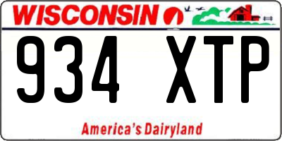 WI license plate 934XTP