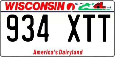 WI license plate 934XTT