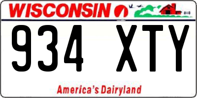 WI license plate 934XTY