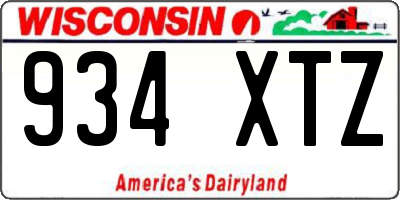 WI license plate 934XTZ
