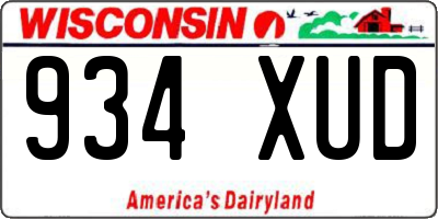 WI license plate 934XUD