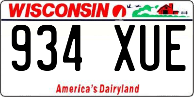 WI license plate 934XUE