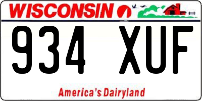 WI license plate 934XUF