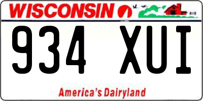 WI license plate 934XUI
