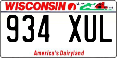 WI license plate 934XUL