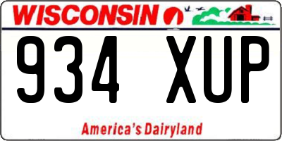 WI license plate 934XUP