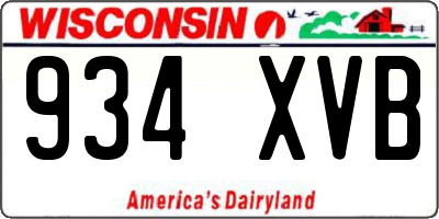 WI license plate 934XVB