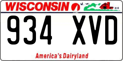 WI license plate 934XVD