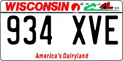 WI license plate 934XVE