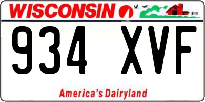 WI license plate 934XVF