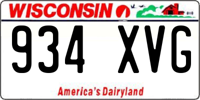 WI license plate 934XVG