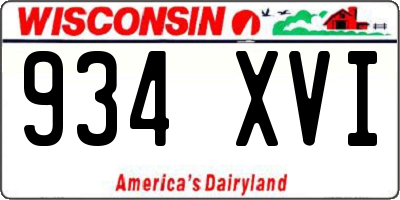 WI license plate 934XVI