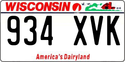 WI license plate 934XVK