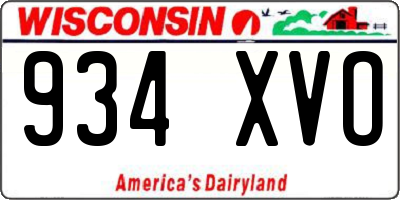 WI license plate 934XVO