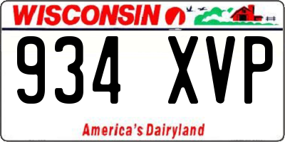 WI license plate 934XVP