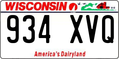 WI license plate 934XVQ