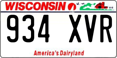 WI license plate 934XVR