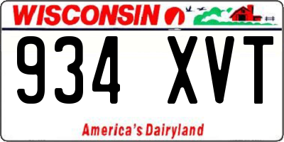 WI license plate 934XVT