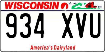 WI license plate 934XVU